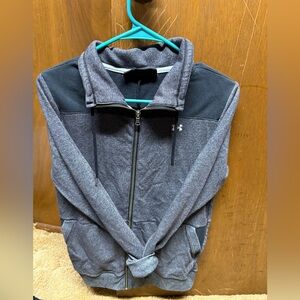 Under Armour Men's Charcoal and Black Zip-Up Sweater